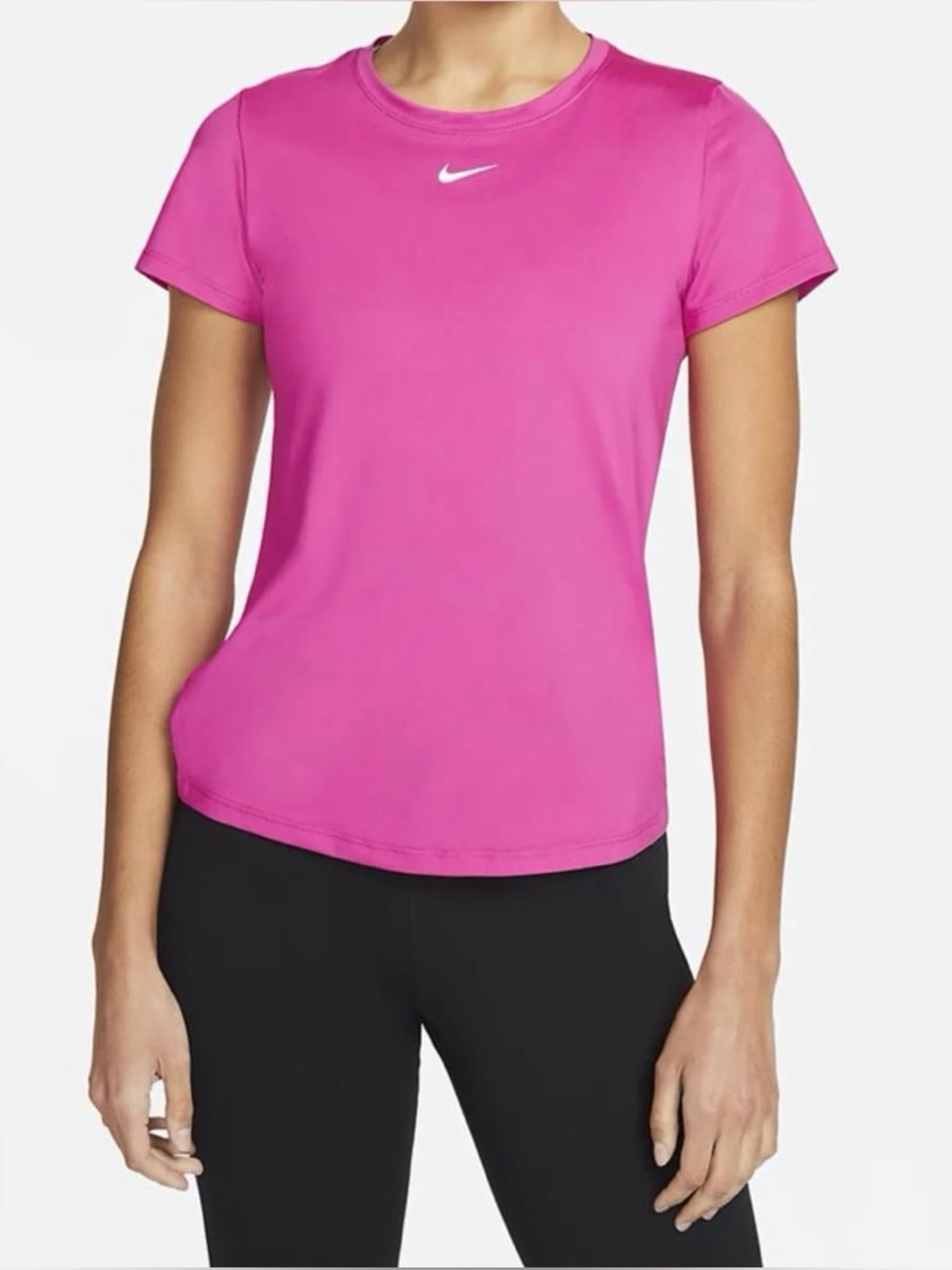 Nike Dri-FIT One Women's Slim-Fit Short-Sleeve Top DD0626-621 Fuchsia Size M